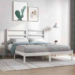 VidaXL Bedframe massief hout wit 120x190 cm