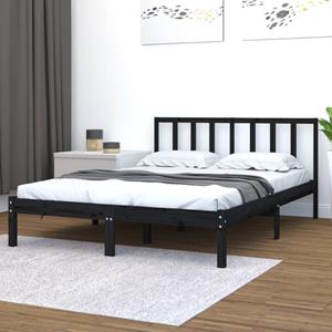 VidaXL Bedframe massief grenenhout zwart 120x200 cm