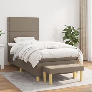 VidaXL Boxspring met matras stof taupe 90x190 cm