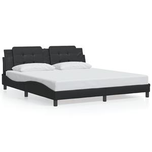 VidaXL Bedframe met hoofdbord kunstleer zwart 180x200 cm