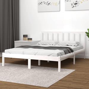 VidaXL Bedframe massief grenenhout wit 140x200 cm