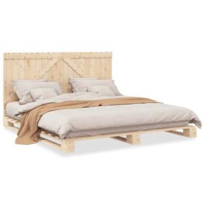 VidaXL Bedframe met hoofdbord massief grenenhout 200x200 cm