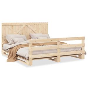 VidaXL Bedframe met hoofdbord massief grenenhout 180x200 cm