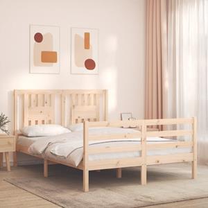 VidaXL Bedframe met hoofdbord massief hout 120x200 cm