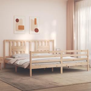 VidaXL Bedframe met hoofdbord massief hout 200x200 cm