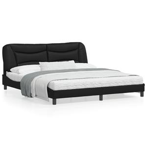 VidaXL Bedframe met hoofdbord kunstleer zwart 180x200 cm