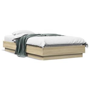 VidaXL Bedframe bewerkt hout sonoma eikenkleurig 75x190 cm