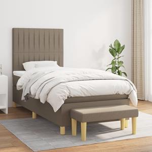 VidaXL Boxspring met matras stof taupe 90x190 cm