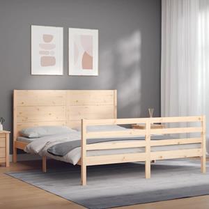 VidaXL Bedframe met hoofdbord massief hout 160x200 cm