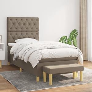 VidaXL Boxspring met matras stof taupe 80x200 cm