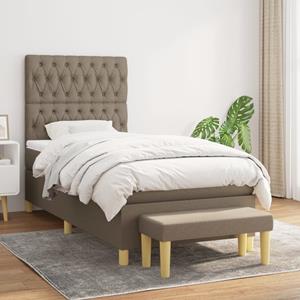 VidaXL Boxspring met matras stof taupe 90x190 cm