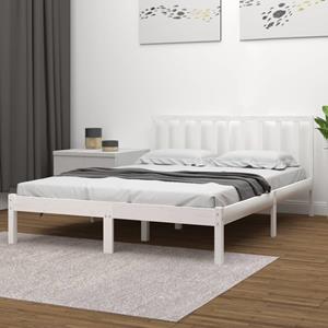 VidaXL Bedframe massief grenenhout wit 180x200 cm