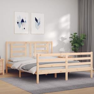 VidaXL Bedframe met hoofdbord massief hout 160x200 cm