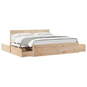 VidaXL Bedframe met lades massief grenenhout 200x200 cm