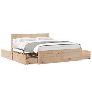 VidaXL Bedframe met lades massief grenenhout 160x200 cm