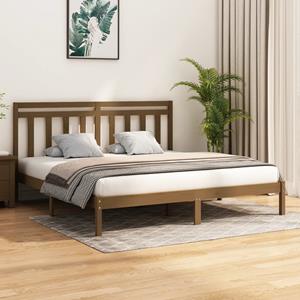 VidaXL Bedframe massief hout honingbruin 200x200 cm