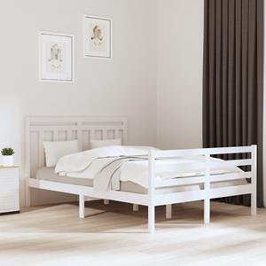 VidaXL Bedframe massief hout wit 120x190 cm