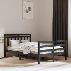 VidaXL Bedframe massief hout grijs 135x190 cm