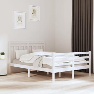 VidaXL Bedframe massief hout wit 140x190 cm