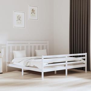 VidaXL Bedframe massief hout wit 200x200 cm