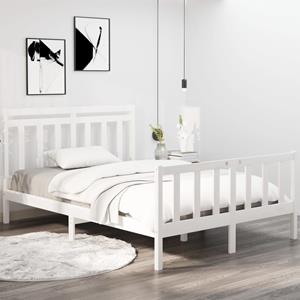 VidaXL Bedframe massief hout wit 140x190 cm