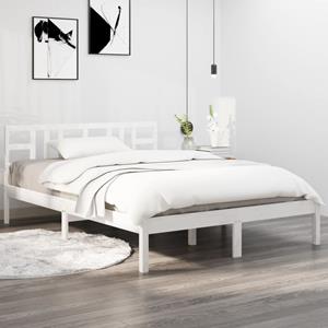 VidaXL Bedframe massief hout wit 120x190 cm