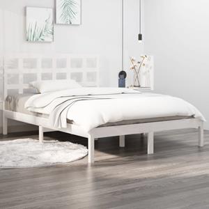 VidaXL Bedframe massief hout wit 140x190 cm