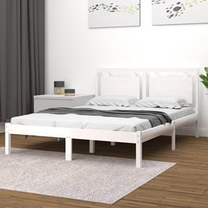 VidaXL Bedframe massief hout wit 140x190 cm