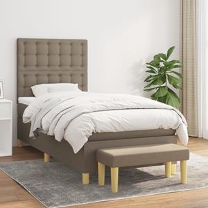 VidaXL Boxspring met matras stof taupe 90x190 cm