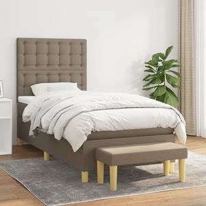 VidaXL Boxspring met matras stof taupe 90x200 cm