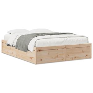 VidaXL Bedframe massief grenenhout 160x200 cm