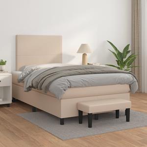 VidaXL Boxspring met matras kunstleer cappuccinokleurig 120x200 cm