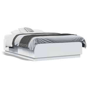 VidaXL Bedframe met LED-verlichting bewerkt hout wit 120x190 cm