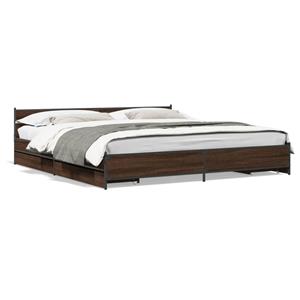 VidaXL Bedframe met lades bewerkt hout bruin eikenkleur 200x200 cm