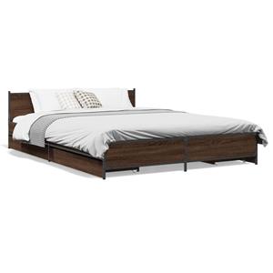 VidaXL Bedframe met lades bewerkt hout bruin eikenkleur 150x200 cm