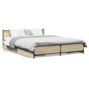 VidaXL Bedframe met lades bewerkt hout sonoma eikenkleurig 140x200 cm