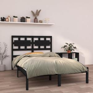 VidaXL Bedframe massief hout zwart 140x190 cm