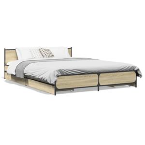 VidaXL Bedframe met lades bewerkt hout sonoma eikenkleurig 120x200 cm