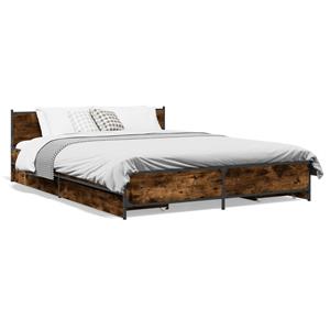 VidaXL Bedframe met lades bewerkt hout gerookt eikenkleurig 140x190 cm