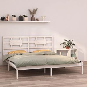 VidaXL Bedframe massief hout wit 200x200 cm