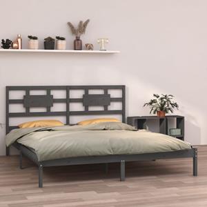 VidaXL Bedframe massief hout grijs 200x200 cm