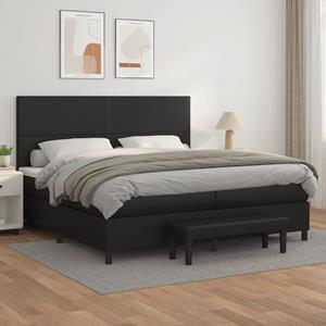 VidaXL Boxspring met matras kunstleer zwart 200x200 cm