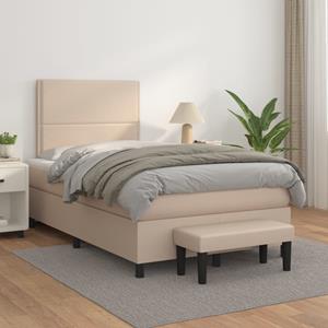 VidaXL Boxspring met matras kunstleer cappuccinokleurig 120x200 cm