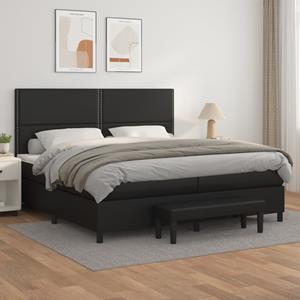 VidaXL Boxspring met matras kunstleer zwart 200x200 cm