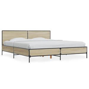 VidaXL Bedframe bewerkt hout metaal sonoma eikenkleurig 180x200 cm