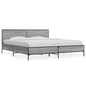 VidaXL Bedframe bewerkt hout metaal grijs sonoma eiken 180x200 cm