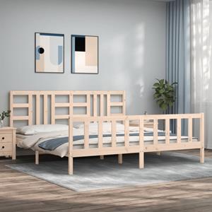 VidaXL Bedframe met hoofdbord massief hout 200x200 cm