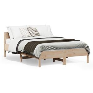 VidaXL Bedframe met hoofdbord massief grenenhout 140x190 cm