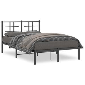 VidaXL Bedframe met hoofdbord metaal zwart 120x190 cm