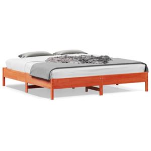 VidaXL Bedframe massief grenenhout wasbruin 200x200 cm